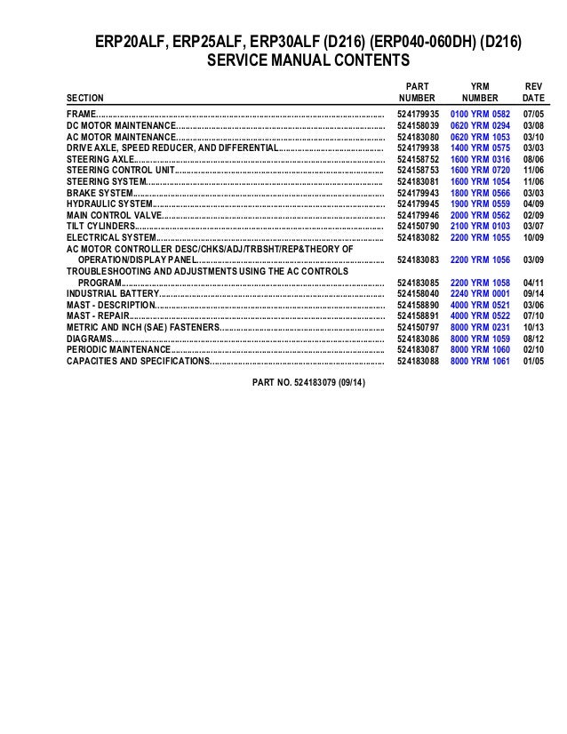 Yale Lift Service Manual